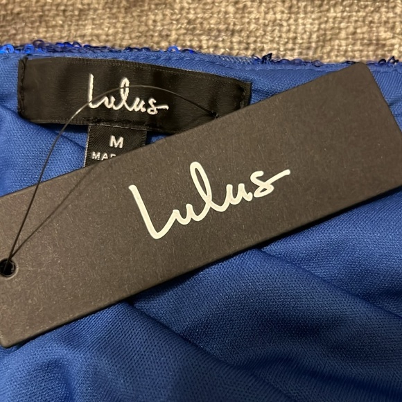 Lulus Captivating Essence Blue Sequin Backless Maxi Dress, Size Medium, NWT - Picture 16 of 17